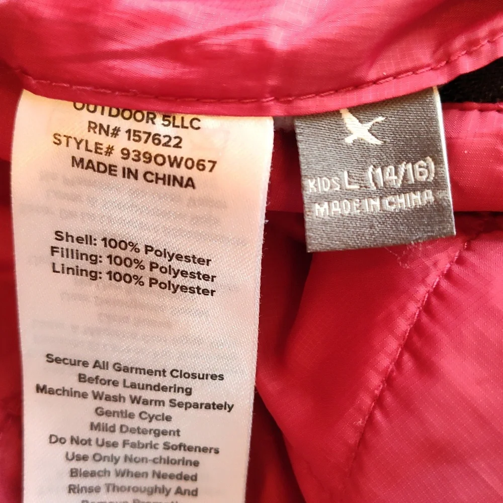 Eddie Bauer Jacket Reversible Puffer Fleece 14/16 - Picture 7 of 8